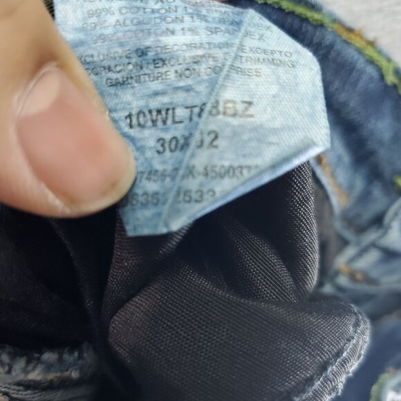 Wrangler Jeans Mens 30x32 Blue Retro Slim Straight Stretch Denim - Picture 6 of 14